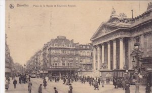 Belgium Brussells Place De La Bourse Et Boulevard Anspach 1922