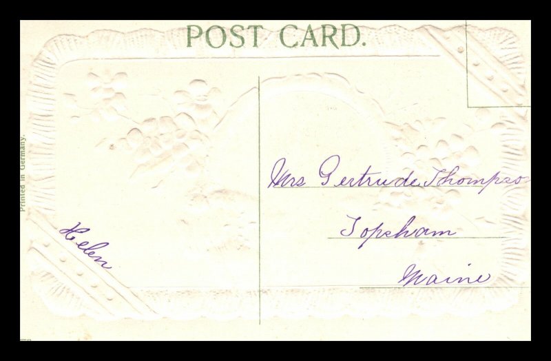 c1910 Best Birthday Wishes Floral Embossed German Maine Postcard 226