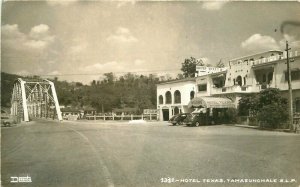 Automobiles Hotel Texas Tamazunchale Mexico 1940s RPPC Photo Postcard 11274