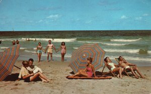 Vintage Postcard 1955 Sun Sea & Sand Beach and Ocean View Vacation Kodachrome