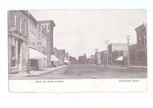 LP16   Michigan, MI, Vintage Postcard, Decatur, Main Street 