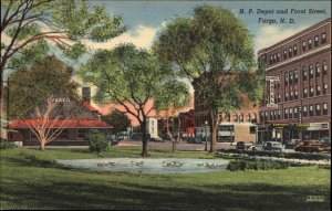 Fargo North Dakota ND Train Station Depot c1940s Linen Postcard