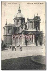 Old Postcard Namur Outside of & # 39eglise St aubain