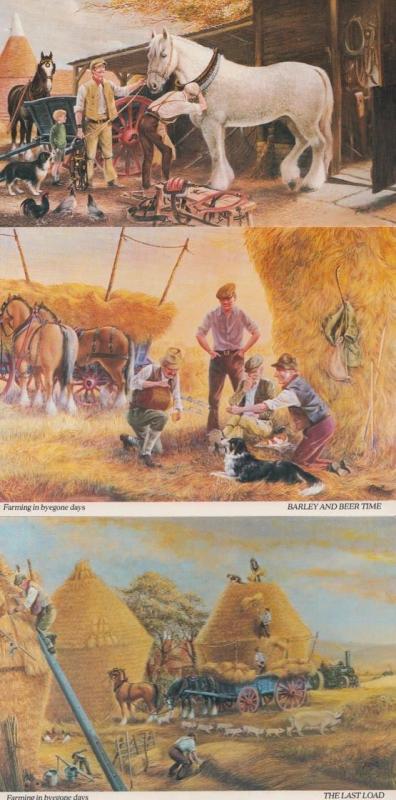 Farming In Bygone Days Farmers Farm 3x Postcard s