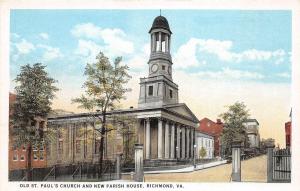 A54/ Richmond Virginia Va Postcard c1915 St Paul's Church New Parish House