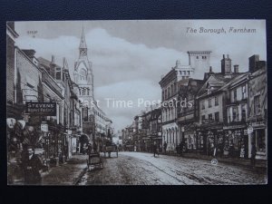 Surrey FARNHAM The Borough showing STEVENS BASKET MAKERS c1905 Postcard