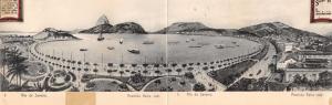 RIO DE JANEIRO BRAZIL~AVENIDA BEIRA-mar~BIFOLD=DOUBLE POSTCARD 1910s