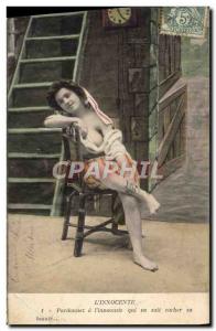 Postcard Old Woman Nude erotic L & # 39innocente