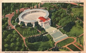 Vintage Postcard Arlington Memorial Amphitheatre Virginia VA Historical Building