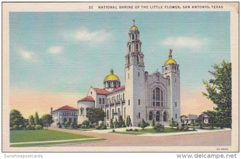 Texas San Antonio National Shrine Of The Little Flower Curteich