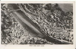 Cornwall Postcard - Aerial View of West and East Looe - Ref 8084A