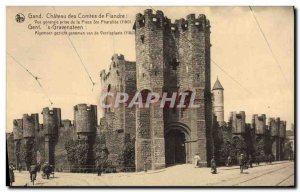 Old Postcard Ghent Castle of the Counts General view of the place Ste Pharali...