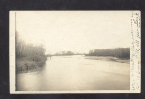 RPPC VALLEY CENTER KANSAS RIVER SCENE TO BILL BASOUL REAL PHOTO POSTCARD