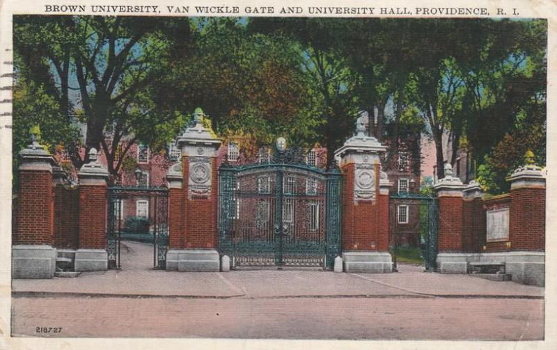 Van Wickle Gate - Brown University, Providence RI, Rhode Island - pm 1937 - WB