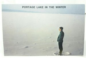 Portage Lake Onekama Michigan USA Winter Wonderland 1960 Vintage Postcard