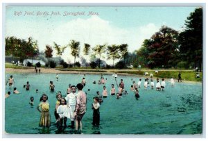 1909 Raft Pond Forest Park Springfield Massachusetts MA Antique Postcard 