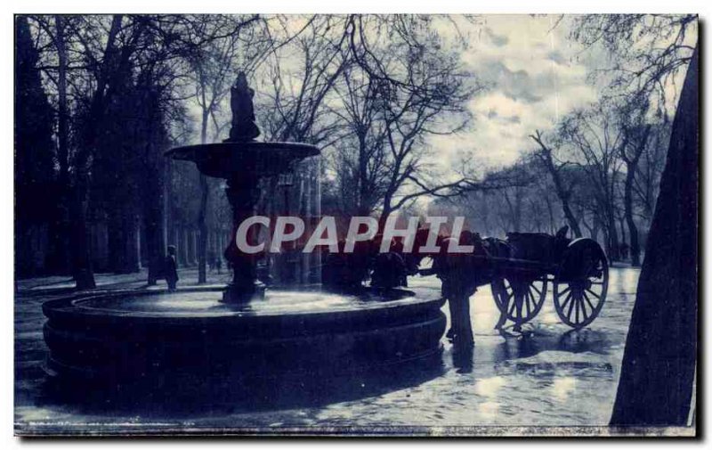 Old Postcard Spain Espana Madrid Spain Paseo del Prado Contraluz