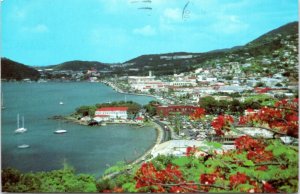 Postcard St. Thomas Charlotte Amalie as seen from Bluebeard's Castle