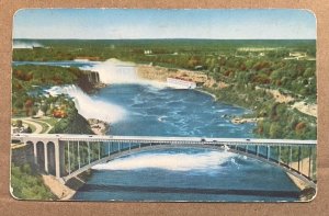 VINTAGE UNUSED POSTCARD - RAINBOW BRIDGE, NIAGARA FALLS,CANADA - CREASES