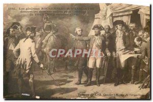 Old Postcard The general Rochembeau and Washington Table L A Couder Museum of...