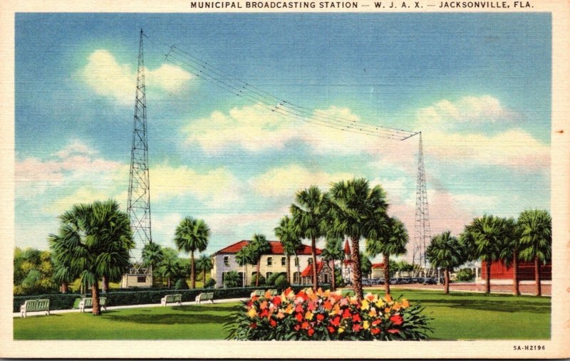 Florida Jacksonville Municipal Broadcasting Station W J A X Curteich