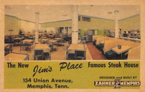 Memphis Tennessee Jim's Place Steak House Restaurant Vintage Postcard AA58983