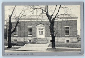 Franklin Indiana IN Postcard U. S. Post Office Building Exterior c1920's Antique