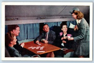 United Airlines Stewardesses Help United DC-6 m Mail Air Mailiner Field Postcard