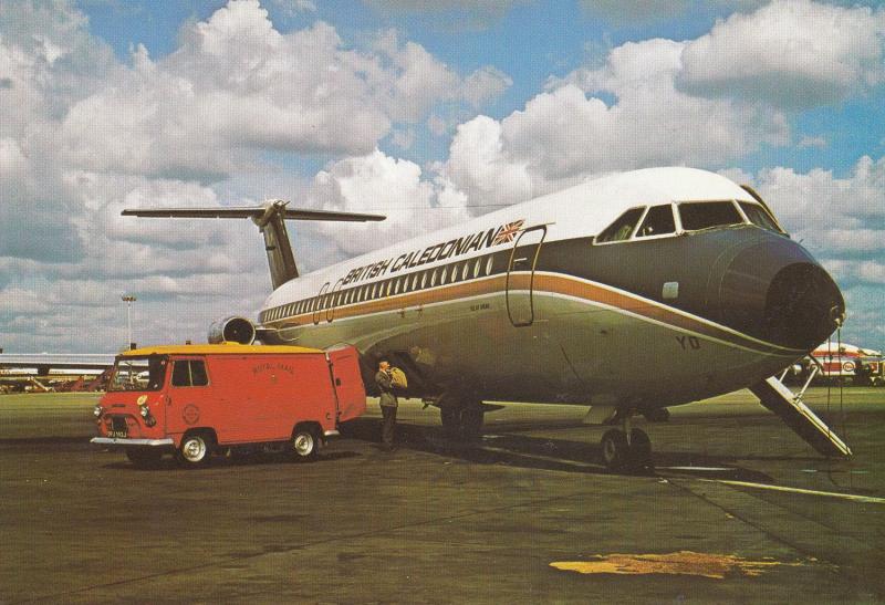 Loading Mail Onto British Caledonian Jet Gatwick Airport Postcard