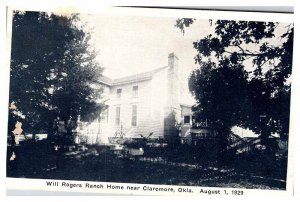 Postcard HOUSE SCENE Claremore Oklahoma OK AU8502