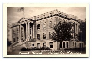 Postcard Court House Larned Kansas RPPC Real Photo Card