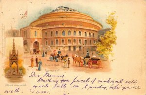 Raphael Tuck View Post Card #8  London Albert Hall & Memorial Early Postcard