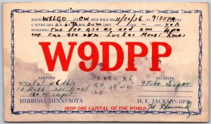 1936 QSL Radio Card Hibbing Minnesota H.E. Jackson Posted Postcard