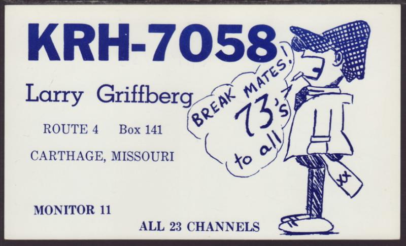 KRH-7058 Griffberg Carthage,MO QSL Card