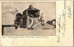 Barney Mausoleum Forest Park, Springfield MA c1906 UDB Vintage Postcard W03