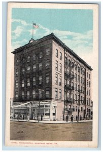 Newport News Virginia Postcard Hotel Pocahontas Exterior Building c1920 Vintage