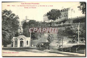 Old Postcard Pau New funicular And La Montee De la Gare Hotel De France