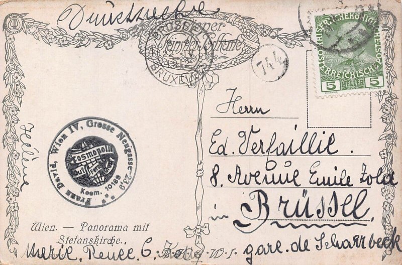 WIEN VIENNA AUSTRIA~PANORAMA mit STEFANSKIRCHE~1912 POSTCARD