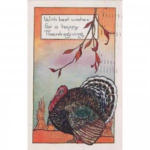 With Best Wishes For A Happy Thanksgiving Postcard