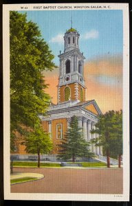 Vintage Postcard 1930-1945 First Baptist Church, Winston-Salem, North Carolina