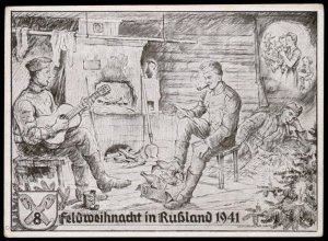 3rd Reich Germany 1941 Russia Weihnacht Christmas Card FELDPOST Cover 99508