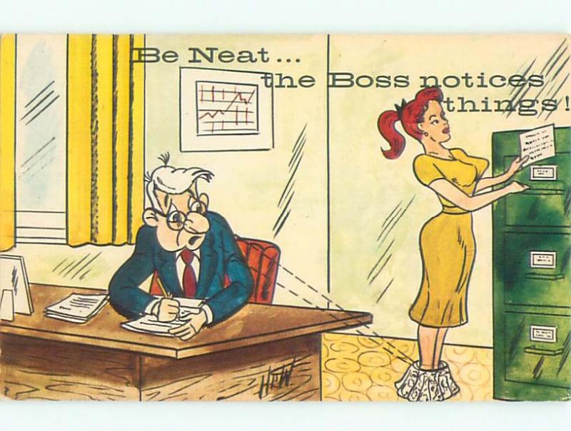 Pre-1980 Risque Comic SEXY GIRL SECRETARY NOTICED BY THE BOSS AB6929