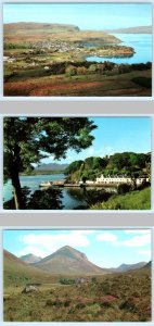 3 Postcards ISLE OF SKYE, Scotland ~ Birdseye PORTREE & HARBOUR Cuillin Hills