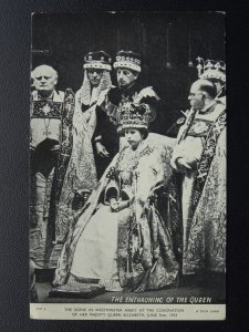 H.M. Queen Elizabeth ll ENTHRONING OF THE QUEEN c1953 Postcard by Raphael Tuck