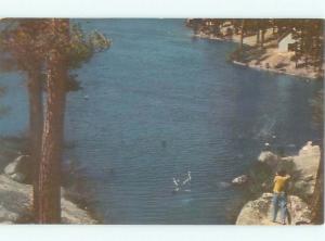 1940's LAKE SCENE Big Bear Lake California CA AE4169