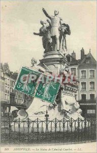 Old Postcard Abbeville Statue of Admiral Courbet