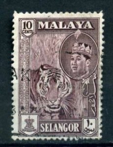 509680 Malaysia Malay state 1957 year Selangor Tiger stamp