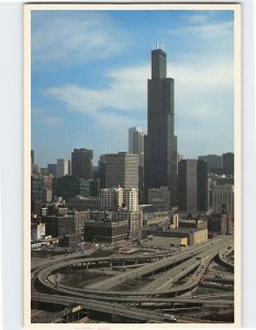 M-113018 Massive Freeway System Sears Tower Skyline Chicago Illinois USA