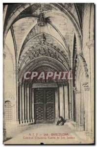 Old Postcard Barcelona Catedral Claustors Puerta de San Severo