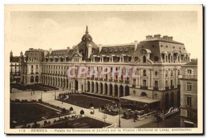 Postcard Old Palace Rennes Trade and Gardens on the Vilaine